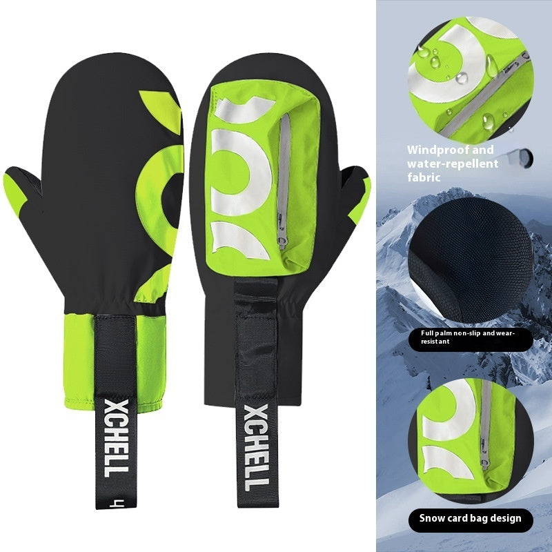 Warm With Velvet Windproof Waterproof Five Finger Touch Screen Gloves