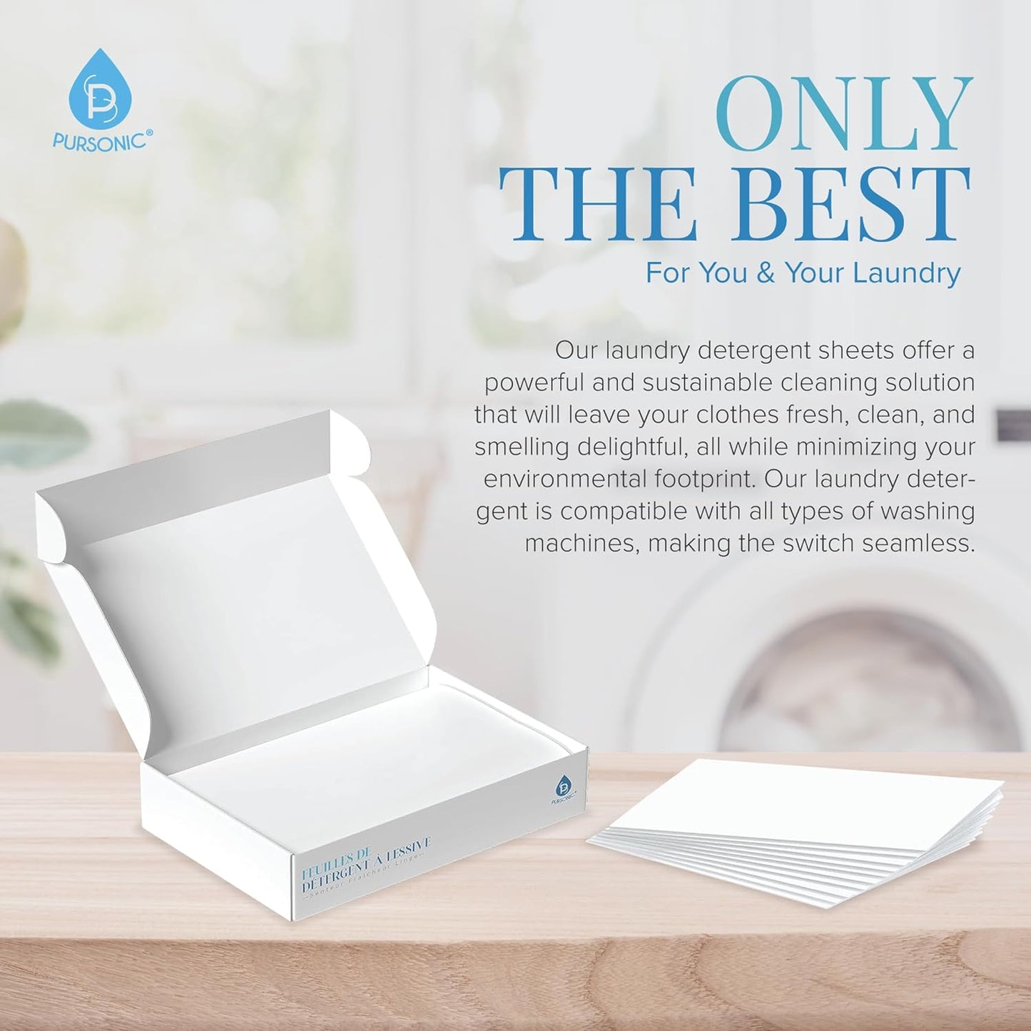 Natural Laundry Detergent Sheets, Eco Friendly– Fresh Linen Scent