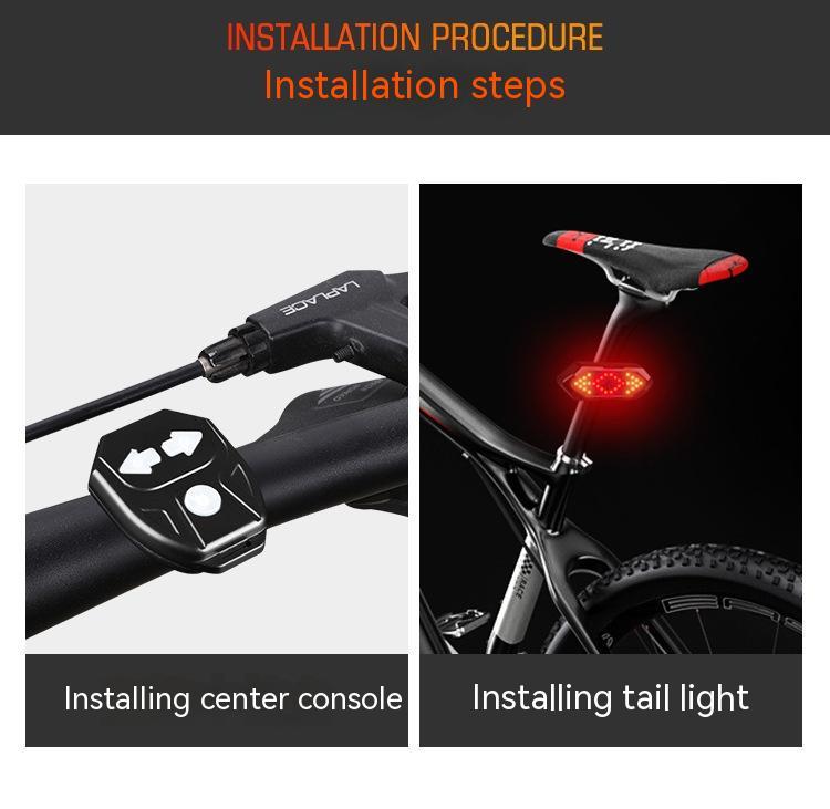Bicycle Turn Signal USB Rechargeable Rear Lamp LED Wireless Remote Control Turn Signal Warning Light