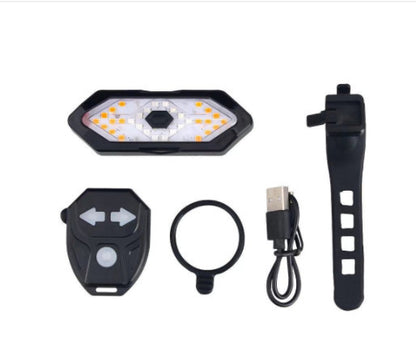 Bicycle Turn Signal USB Rechargeable Rear Lamp LED Wireless Remote Control Turn Signal Warning Light