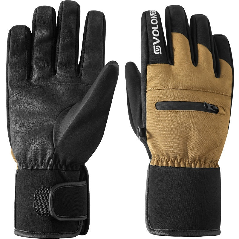 Warm With Velvet Windproof Waterproof Five Finger Touch Screen Gloves