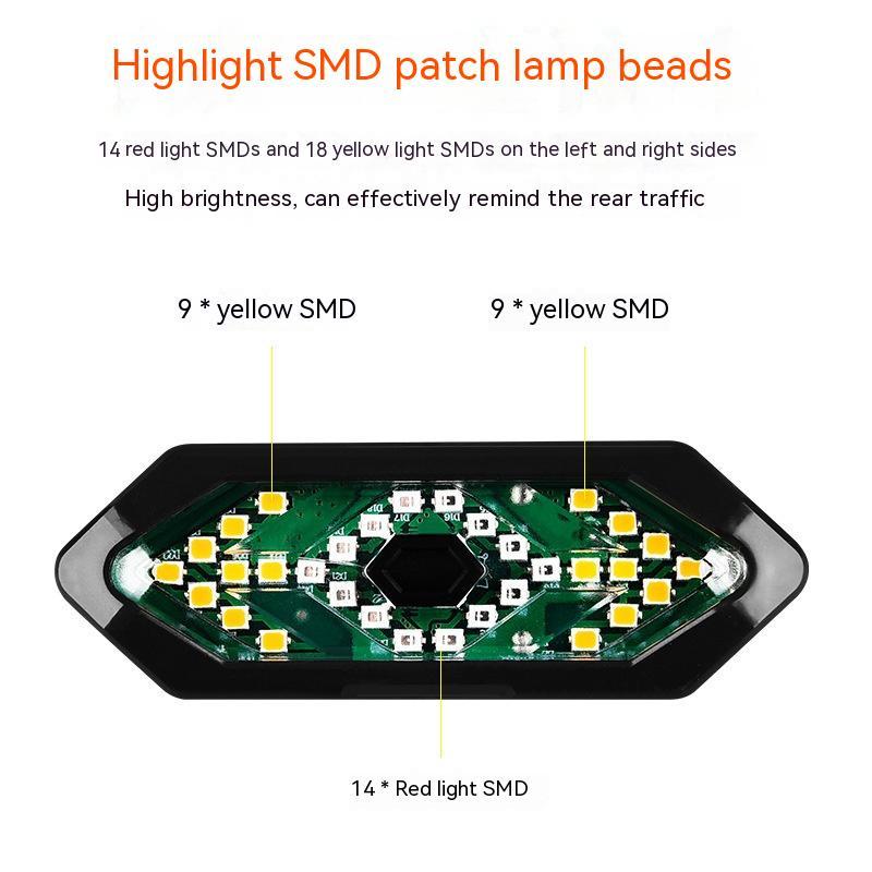 Bicycle Turn Signal USB Rechargeable Rear Lamp LED Wireless Remote Control Turn Signal Warning Light