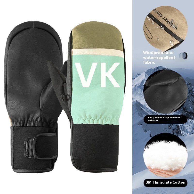 Warm With Velvet Windproof Waterproof Five Finger Touch Screen Gloves